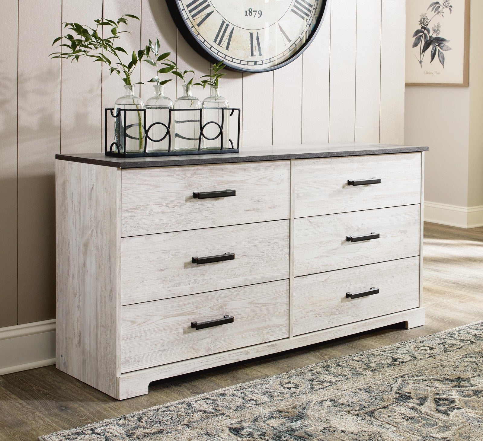 Shawburn Dresser - Whitewash/Charcoal Gray  (EB4121-SI) - Image 5