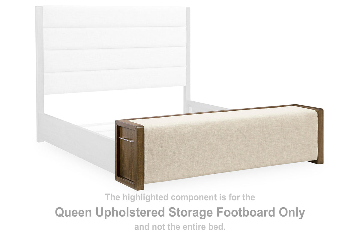 Marxmore Upholstered Storage Footboard - Brown  (B863-SI)