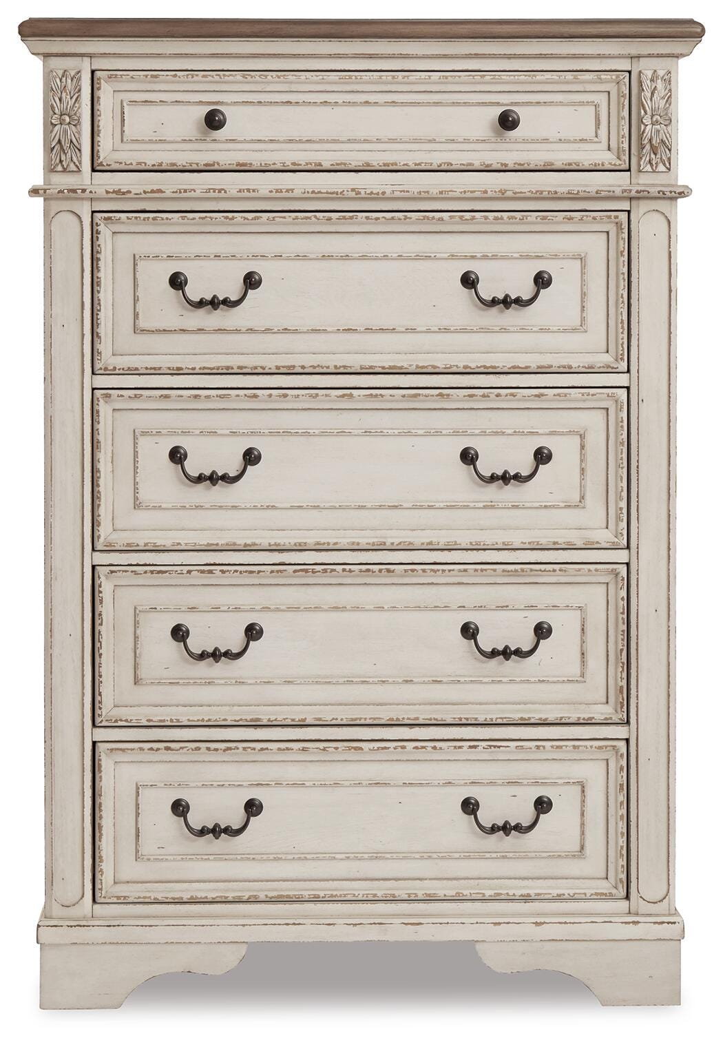 Realyn Upholstered Panel Bed, Dresser, Mirror and Chest (B743-SI) - Image 3