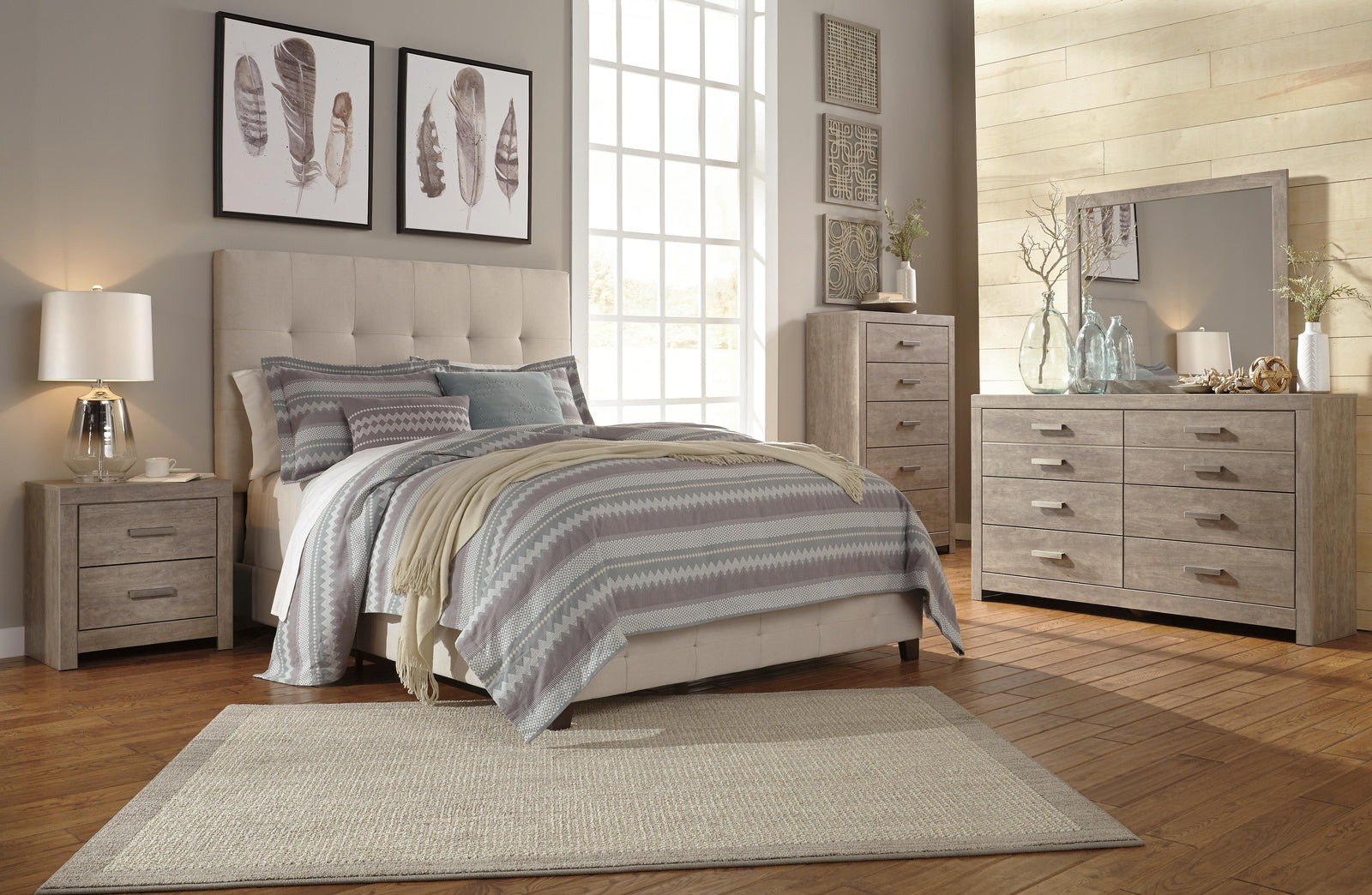 Dolante Upholstered Bed - Beige  (B130-SI) - Image 12
