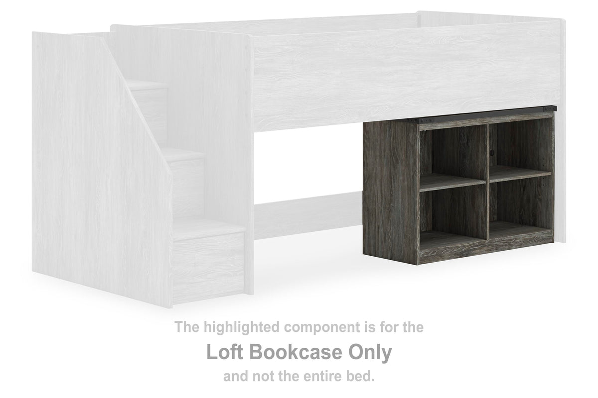 Frandern Loft Bookcase (Youth) - Gray  (B4480-SI)