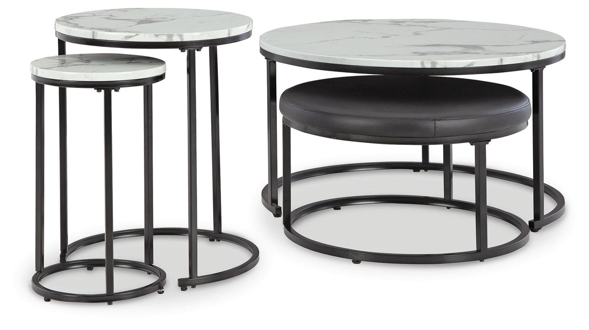 Jusmour Table (Set of 4) - Black/White  (T161-SI) - Image 3