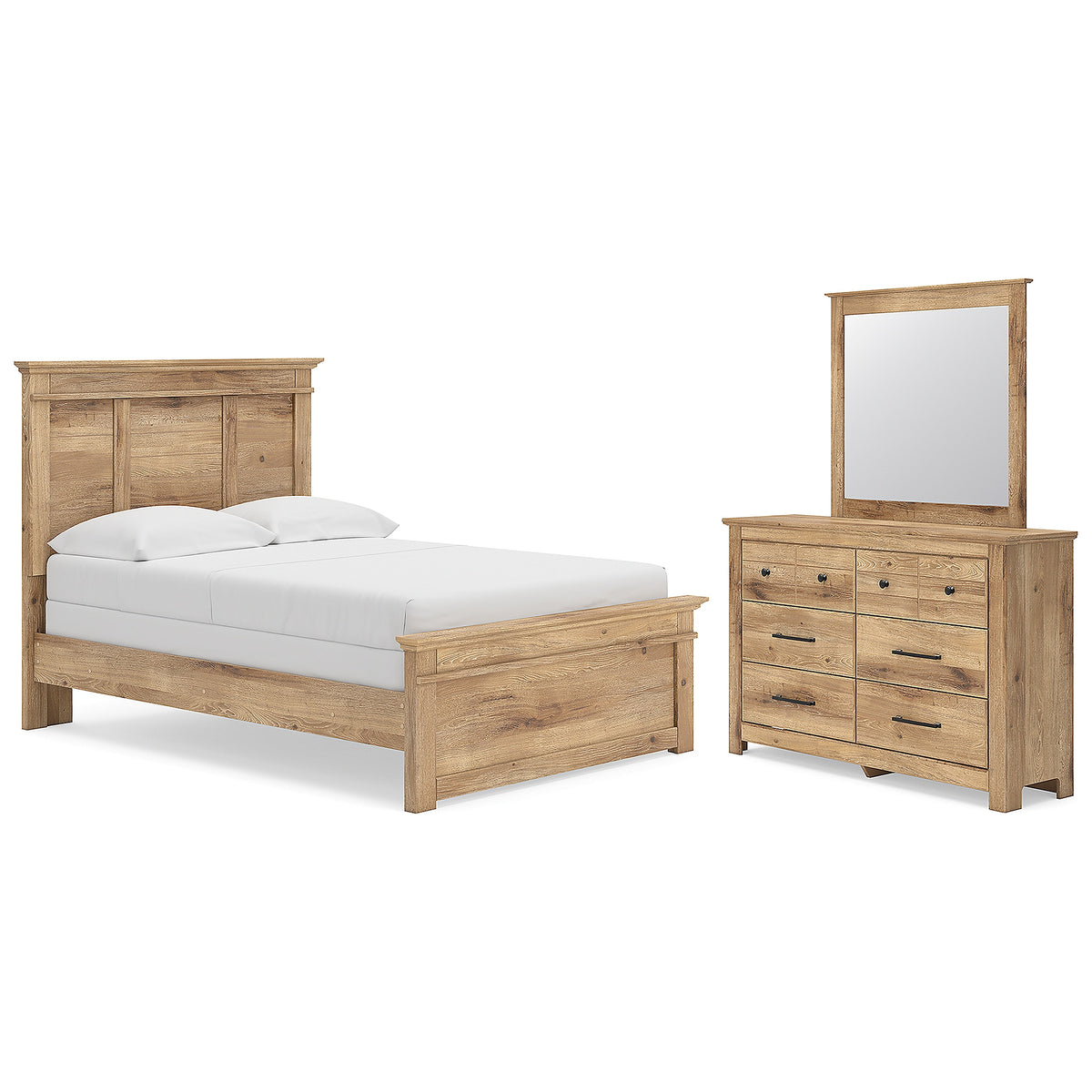 Makidern Full Panel Bed, Dresser and Mirror (PCB1170-SI)