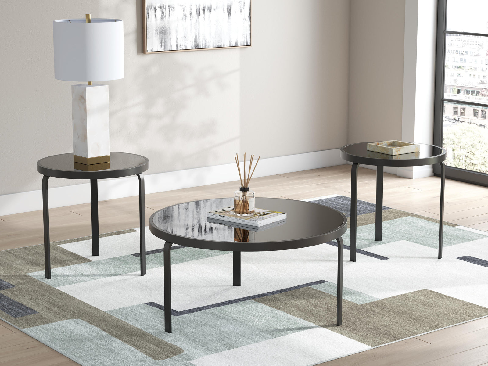 Dorylin Table (Set of 3) - Black  (T139-SI) - Image 3