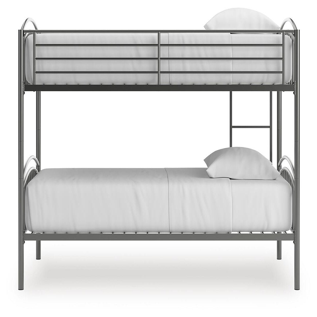 Lanceburg Twin over Twin Bunk Bed and 2 Mattresses (PCB400-SI) - Image 4