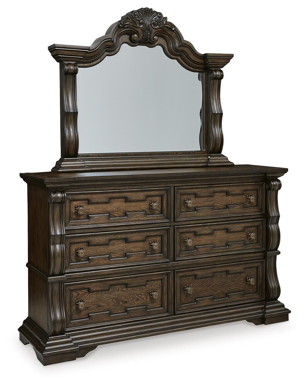 Maylee Panel Bed, Dresser, Mirror and Nightstand - Dark Brown  (B947-SI) - Image 3