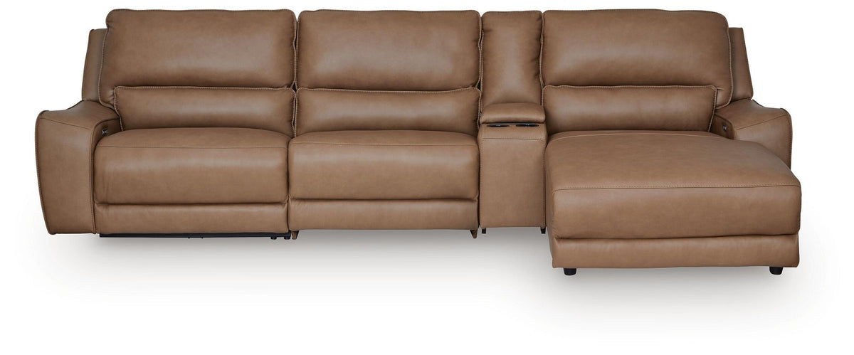 DeepWakes 4-Piece Reclining Sectional with Chaise and Storage Console (PCU62606-SI)