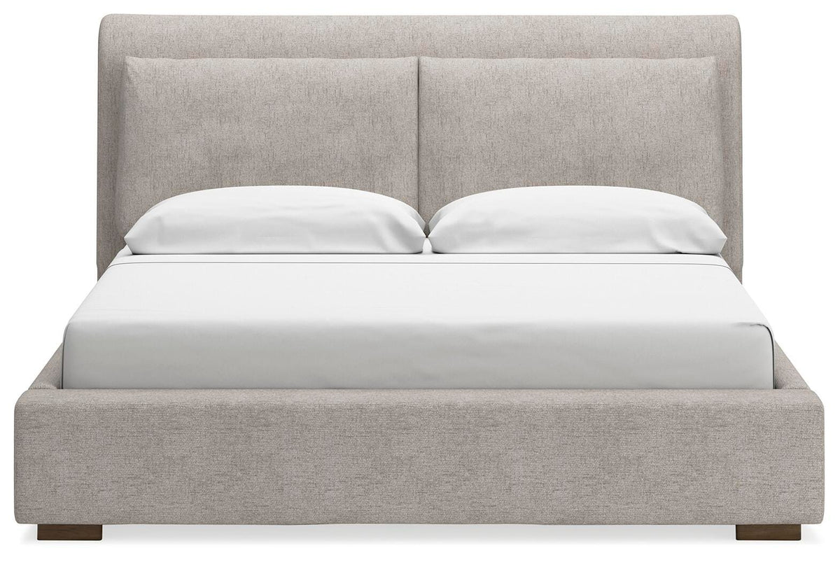 Cabalynn Upholstered Bed, Dresser and Mirror - Light Brown  (B974-SI) - Image 11