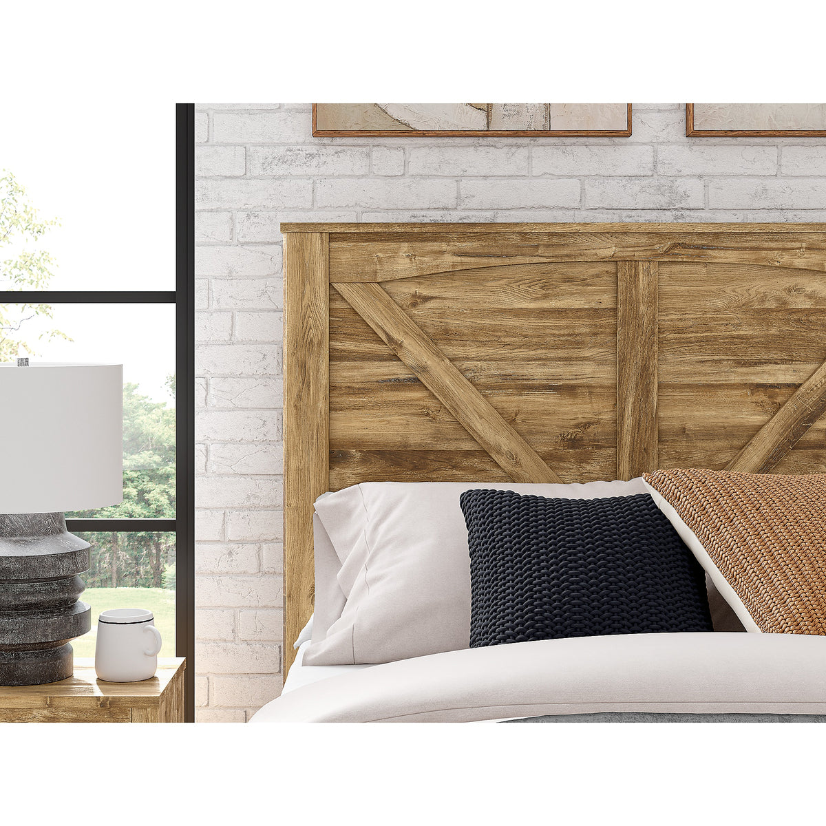Maystonna Queen Crossbuck Panel Bed (PCB1580-SI) - Image 9