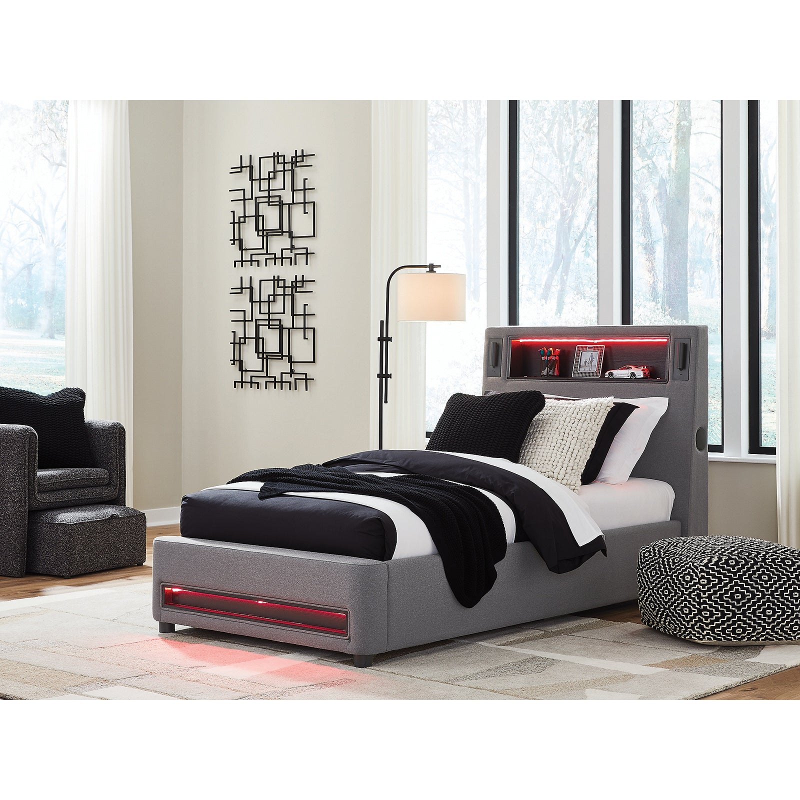 Verishaw Twin Upholstered Bed (PCB2721-SI) - Image 8