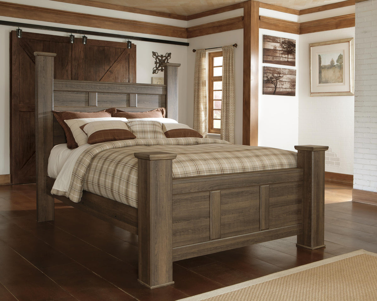 Juararo Poster Bed, 2 Dressers, Mirror and 2 Nightstands - Dark Brown  (B251-SI) - Image 17