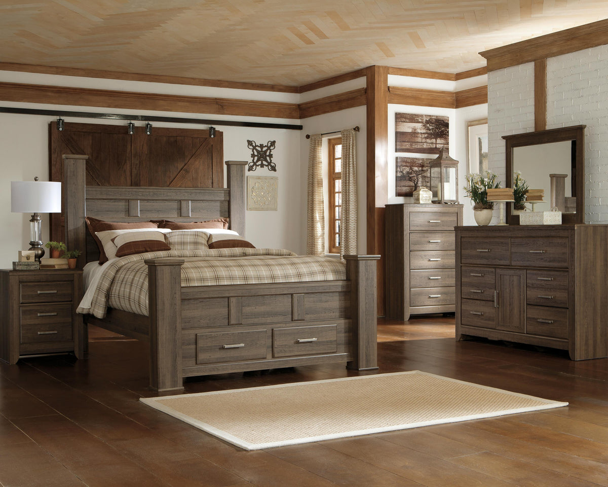 Juararo Poster Bed, Dresser and Chest (B251-SI)