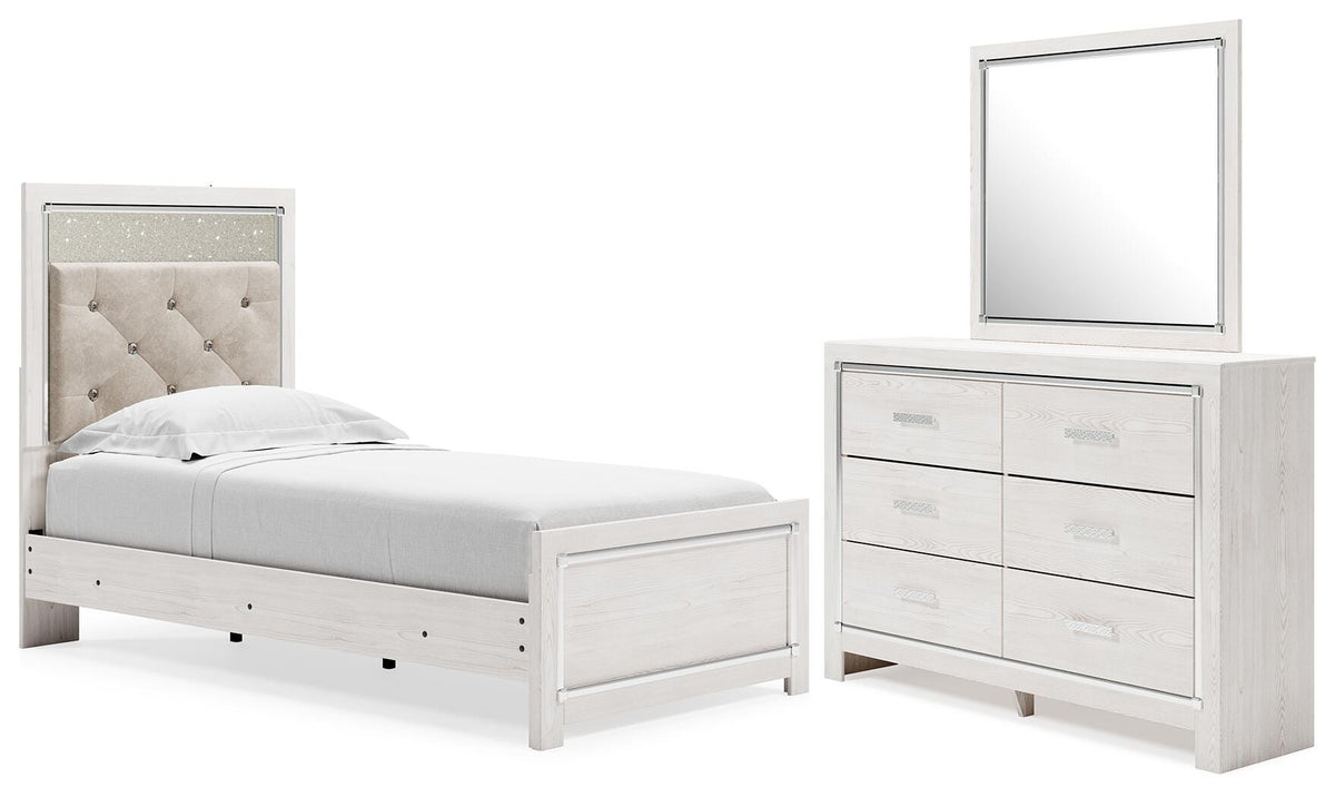 Altyra Panel Bed, Dresser and Mirror - White  (B2640-SI)