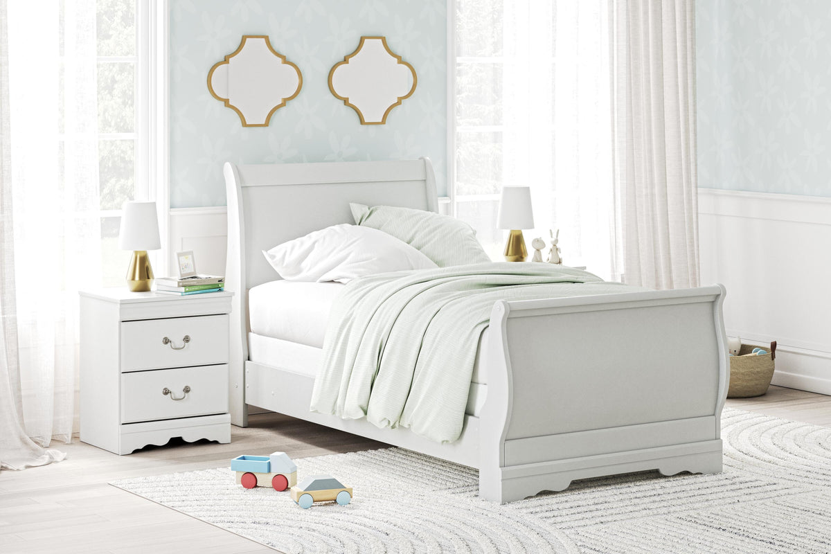 Anarasia Sleigh Bed (Youth) - White  (B129-SI) - Image 4