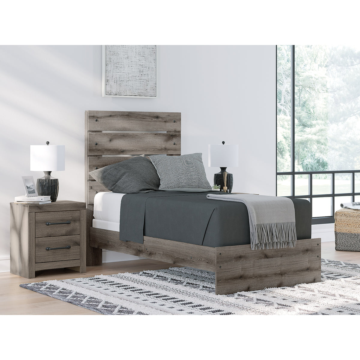 Graystorm Twin Panel Bed (PCB2405-SI) - Image 8