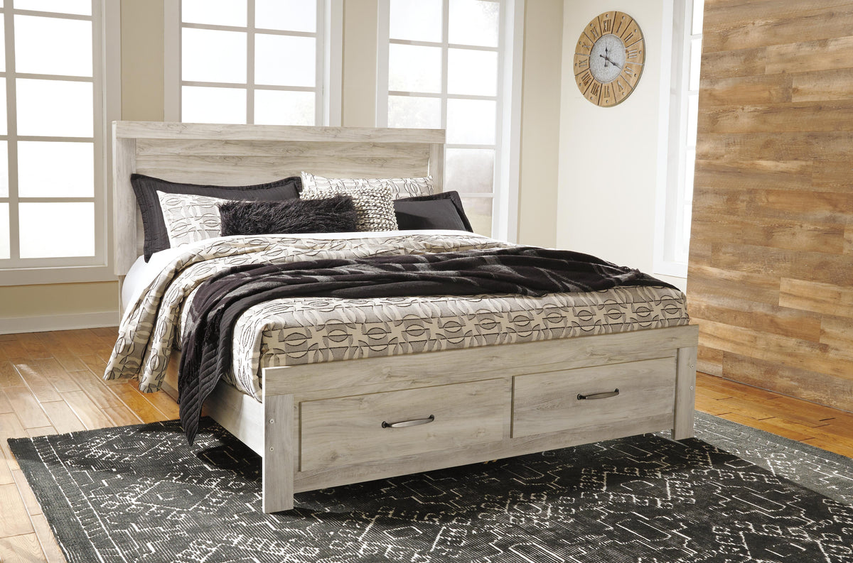 Bellaby Panel Storage Bed, Dresser, Mirror and 2 Nightstands - Whitewash  (B331-SI) - Image 7