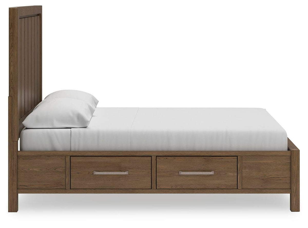 Cabalynn Panel Bed with Storage, Dresser and Mirror - Light Brown  (B974-SI) - Image 9
