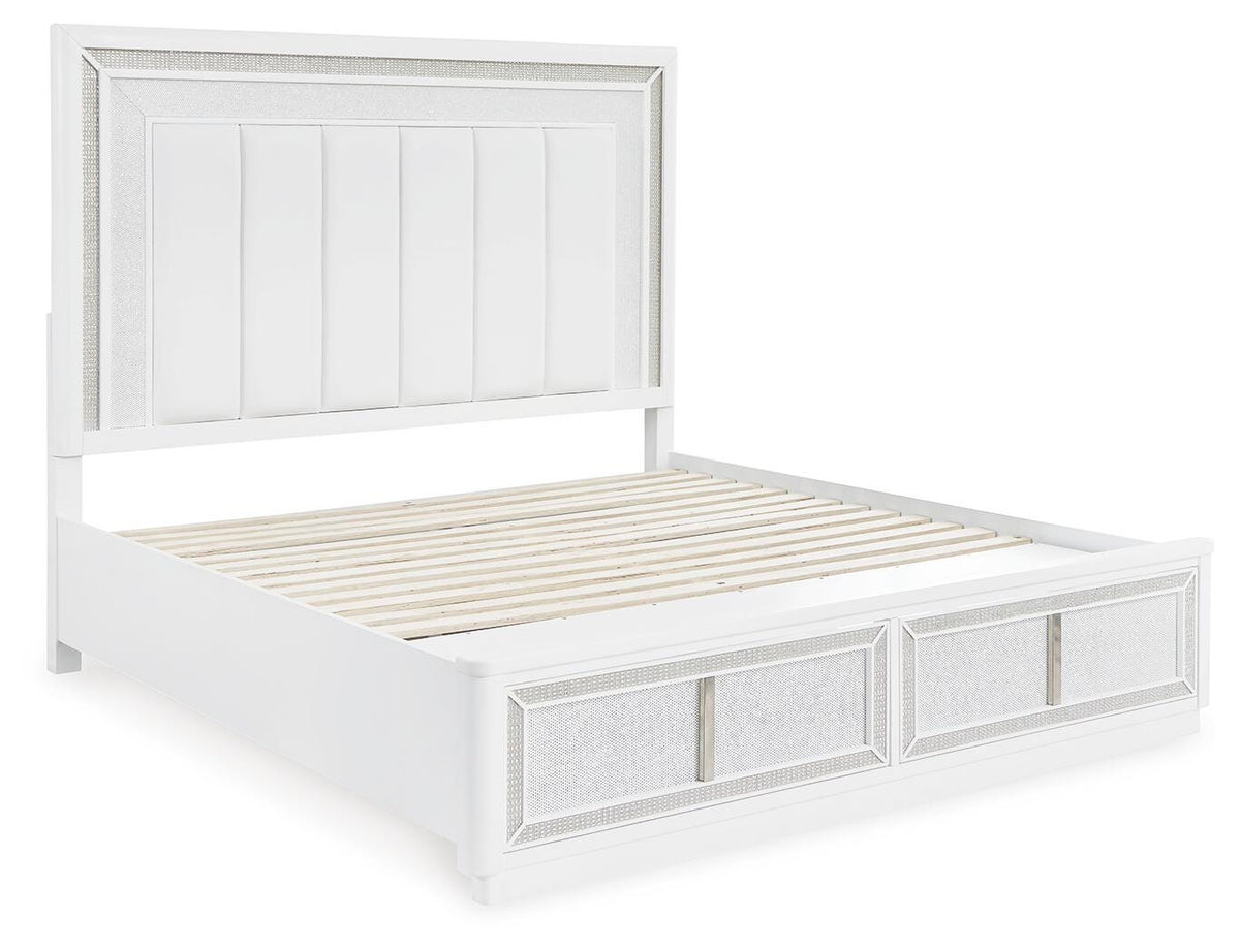 Chalanna Upholstered Storage Bed - White  (B822-SI) - Image 3