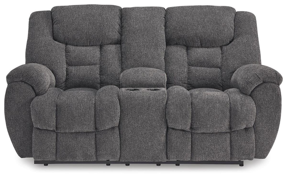 Foreside Reclining Loveseat with Console (38104-SI)