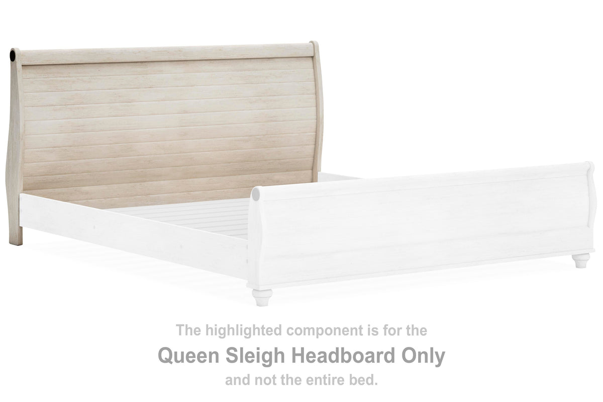 Willowton Sleigh Headboard - Whitewash  (B267-SI)