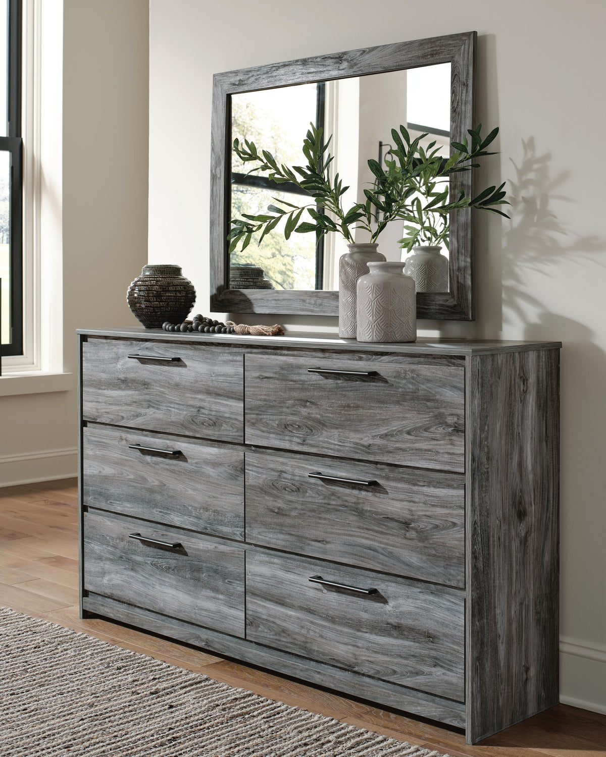Baystorm Panel Bed, Dresser, Mirror, and Nightstand - Gray  (B221-SI) - Image 8