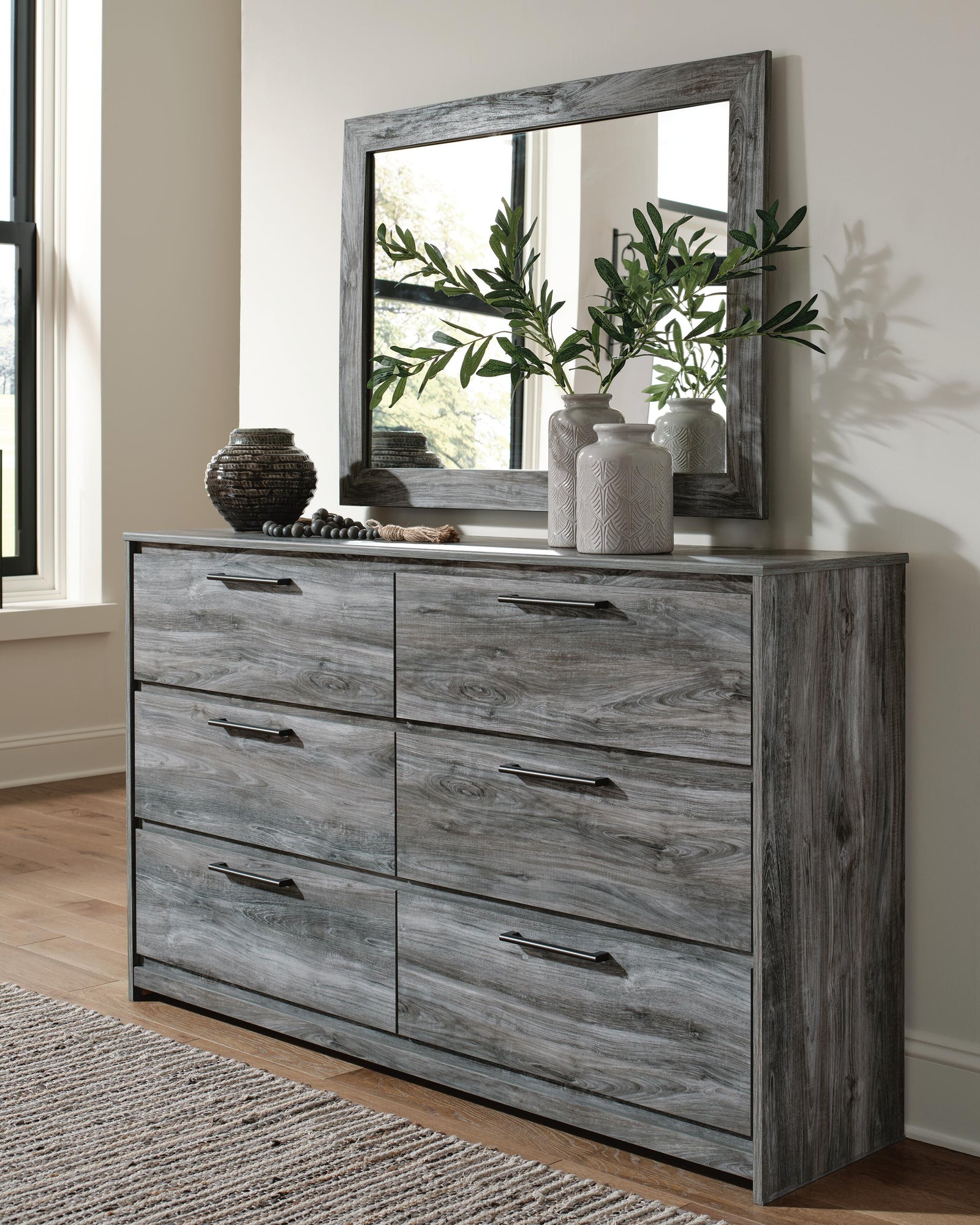 Baystorm Panel Bed with Storage, Dresser, Mirror and 2 Nightstands - Gray  (B221-SI) - Image 9