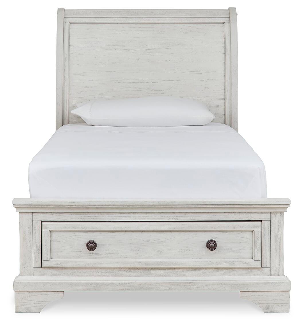 Robbinsdale Sleigh Storage Bed and Dresser - Antique White  (B742-SI) - Image 8