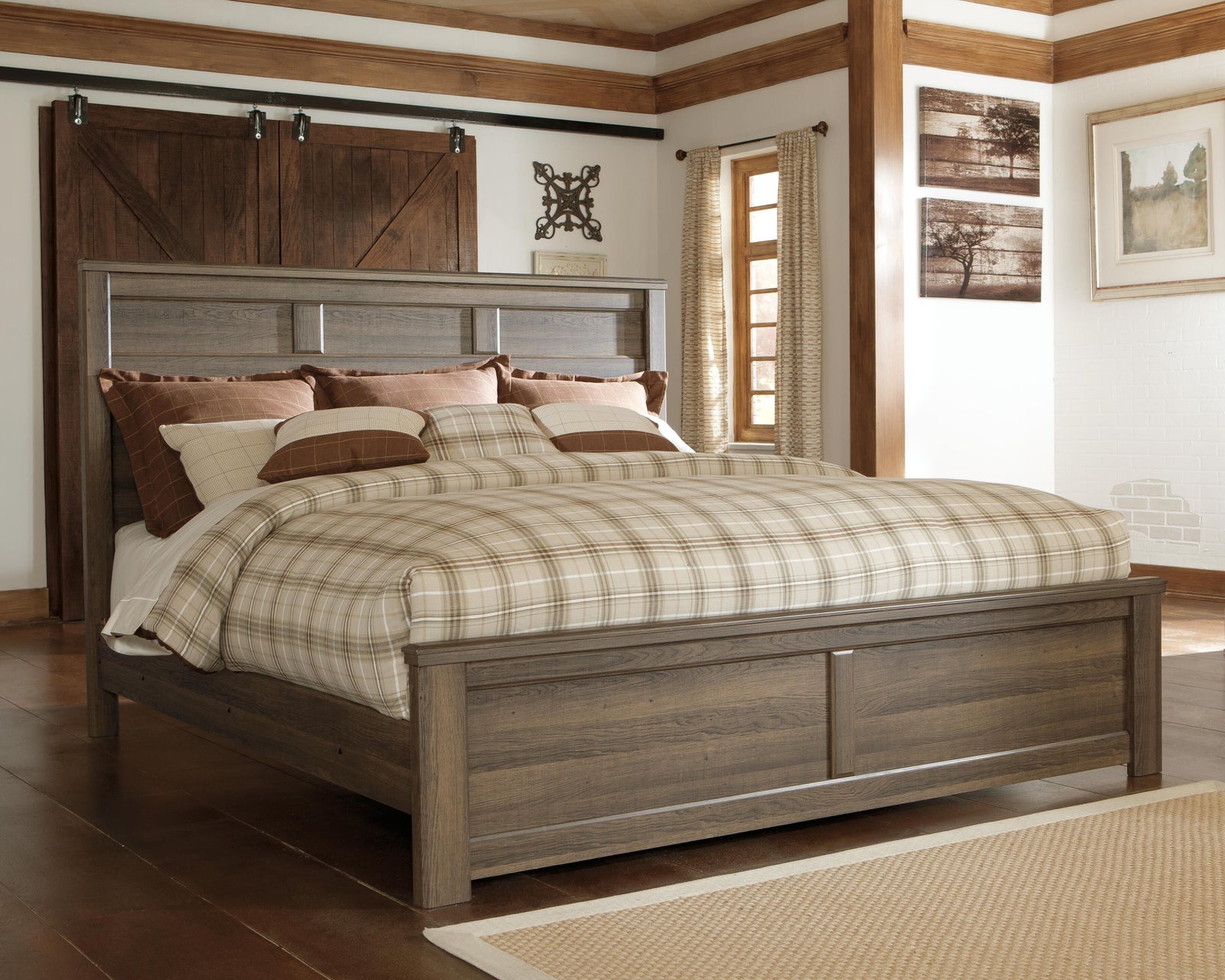 Juararo Panel Bed and 2 Nightstands - Dark Brown  (B251-SI) - Image 10