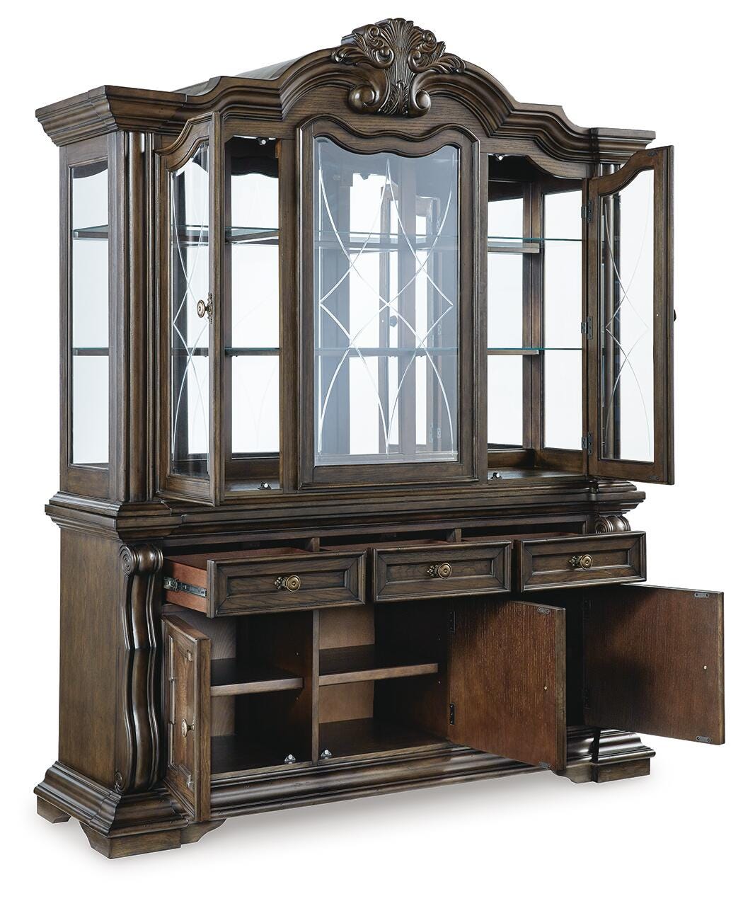Maylee Dining Table with 6 Chairs and Buffet and Hutch (D947-SI) - Image 11