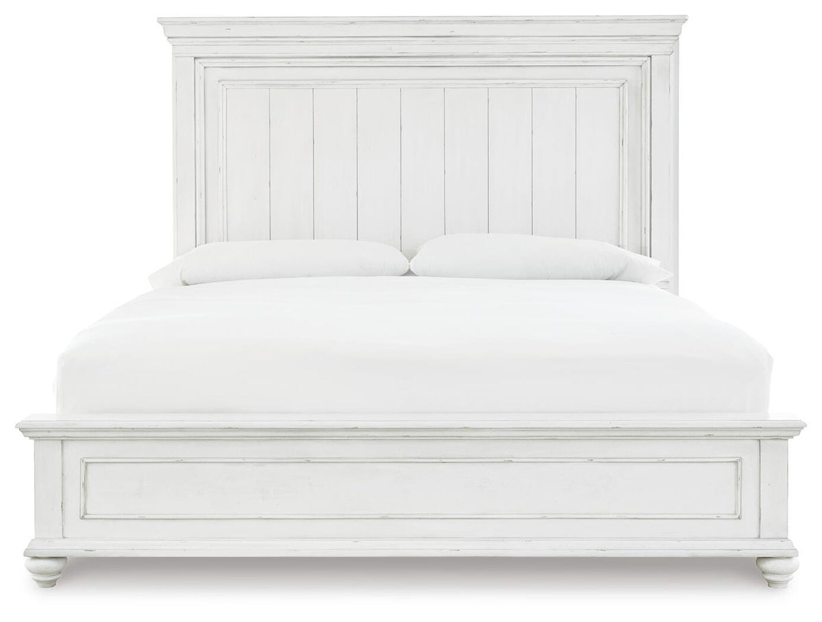 Kanwyn Panel Bed, Dresser, Mirror and Nightstand - Whitewash  (B777-SI) - Image 4