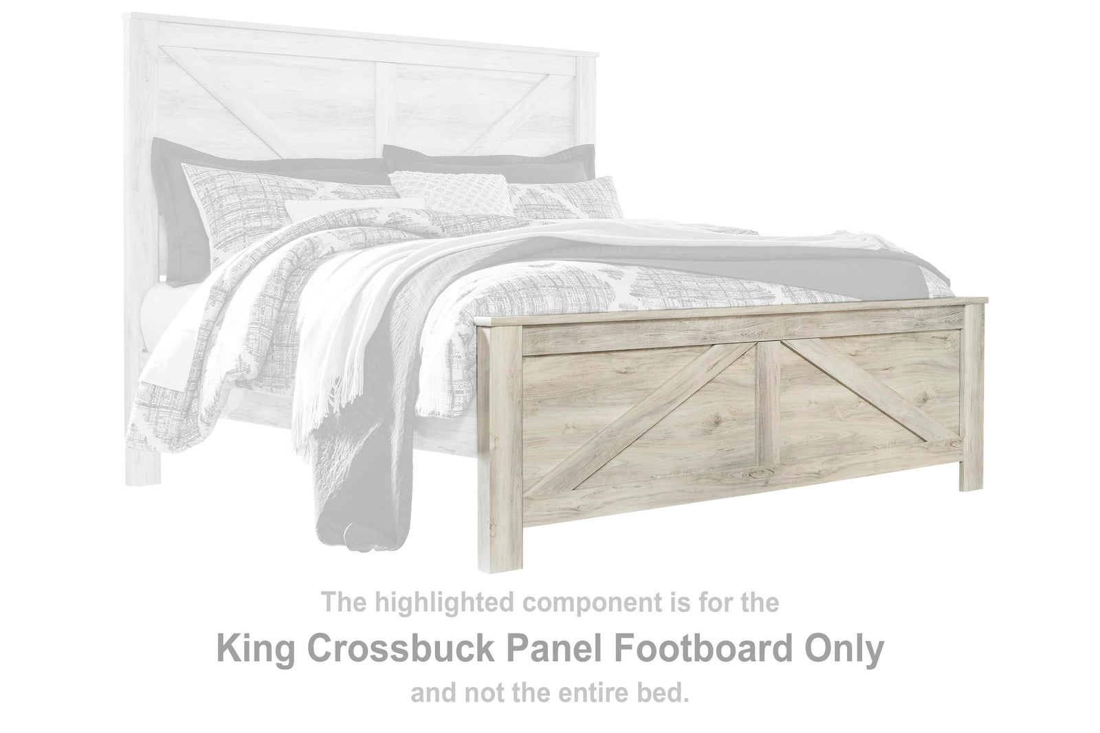 Bellaby Crossbuck Panel Footboard - Whitewash  (B331-SI)
