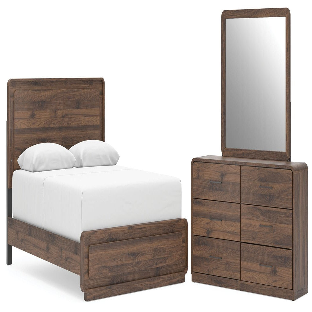 Fortlorn Queen Panel Bed, Dresser and Mirror (PCB386-SI)
