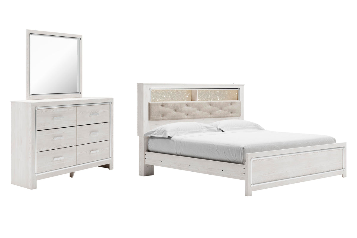 Altyra Panel Bookcase Bed, Dresser and Mirror - White  (B2640-SI)