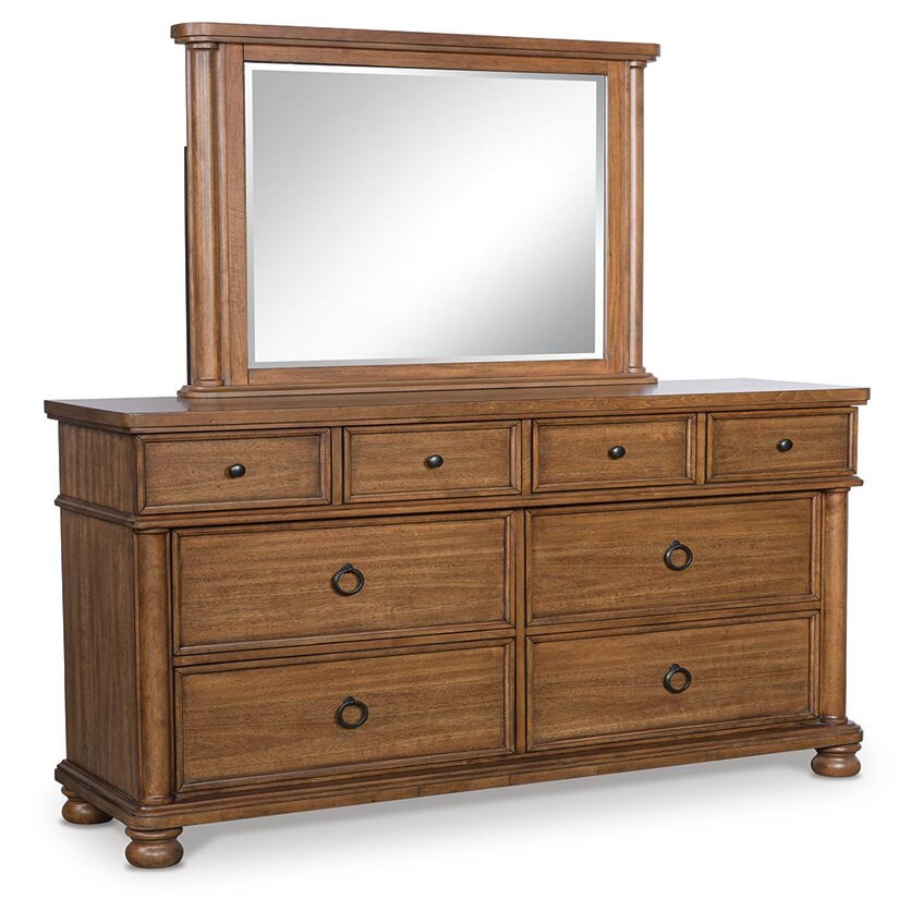 Rowlenstown Queen Poster Bed, Dresser and Mirror (PCB824-SI) - Image 3