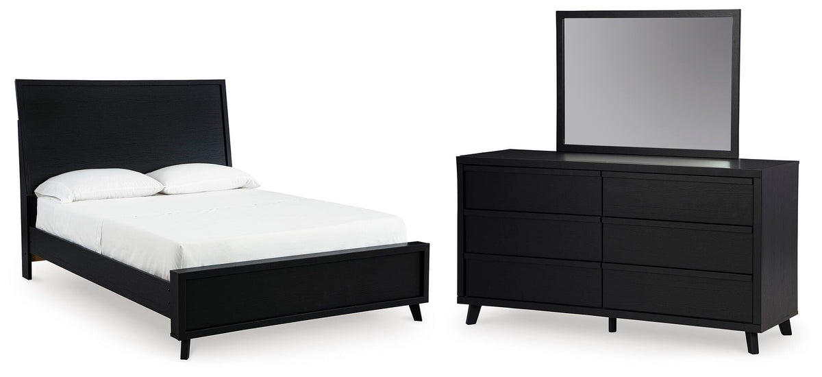 Danziar Panel Platform Bed, Dresser and Mirror (B1013-SI)
