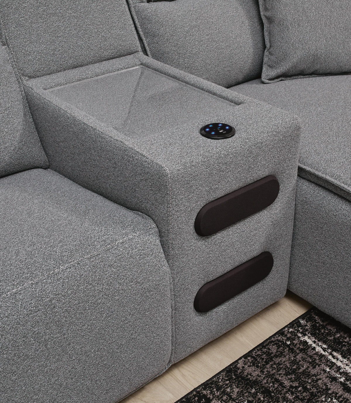 Modmax II 7-Piece Power Reclining Sectional with Chaise and Audio System (65906-SI) - Image 4