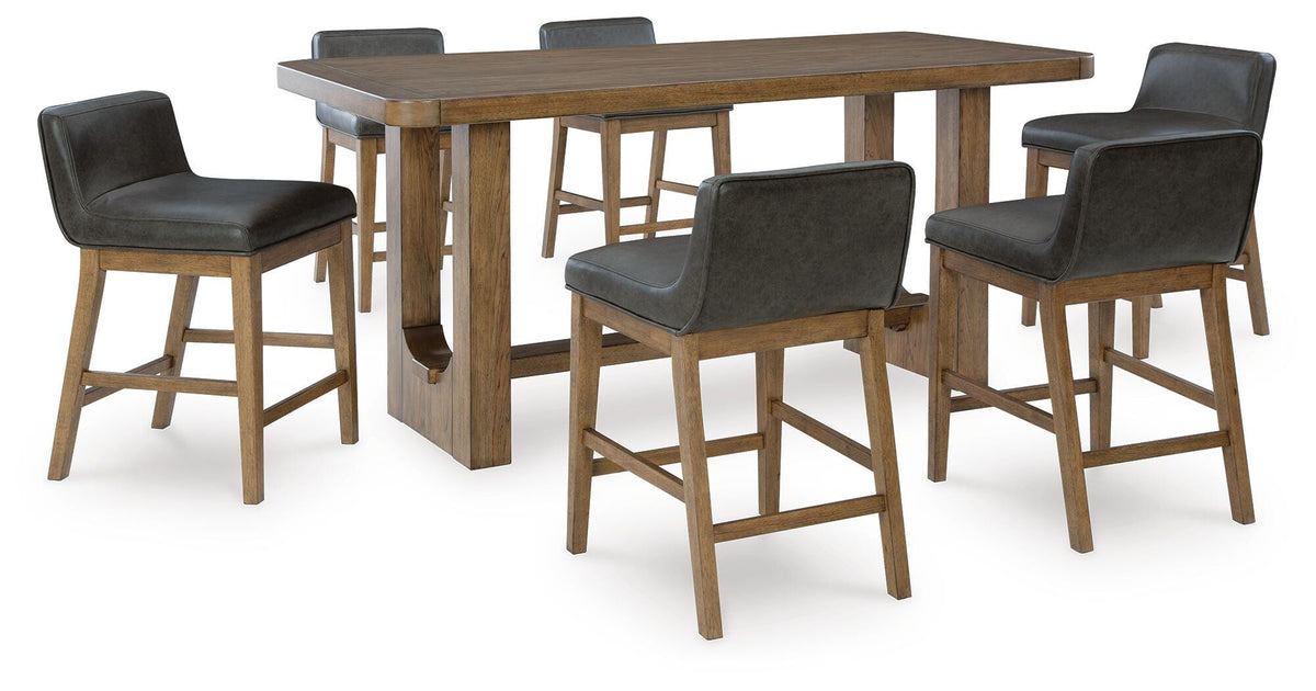 Cabalynn Counter Height Dining Table and 6 Barstools (D974-SI)