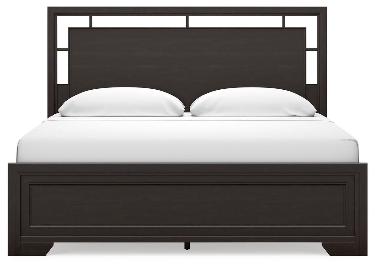 Covetown Panel Bed, Dresser, Mirror and Nightstand - Dark Brown  (B441-SI) - Image 10