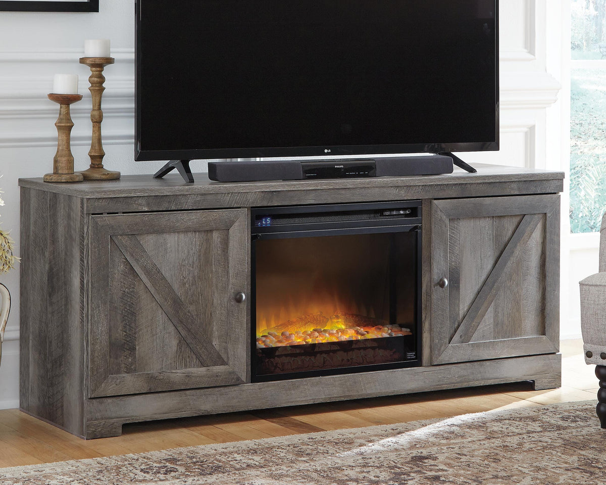 Wynnlow 63 TV Stand with Electric Fireplace (W440-SI) - Image 2