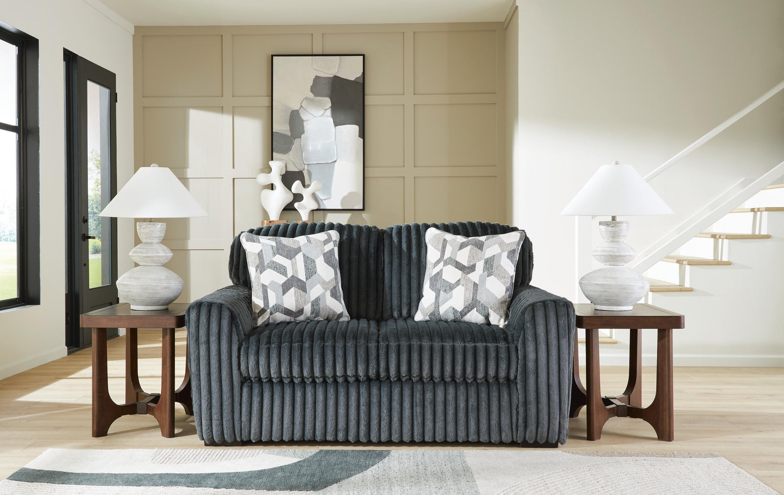Midnight-Madness Sofa, Loveseat and Oversized Chaise (98105-SI) - Image 12