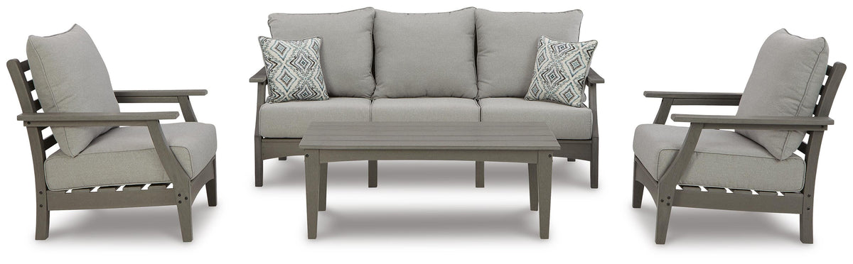 Visola Outdoor Sofa, 2 Lounge Chairs and Coffee Table (P802-SI)