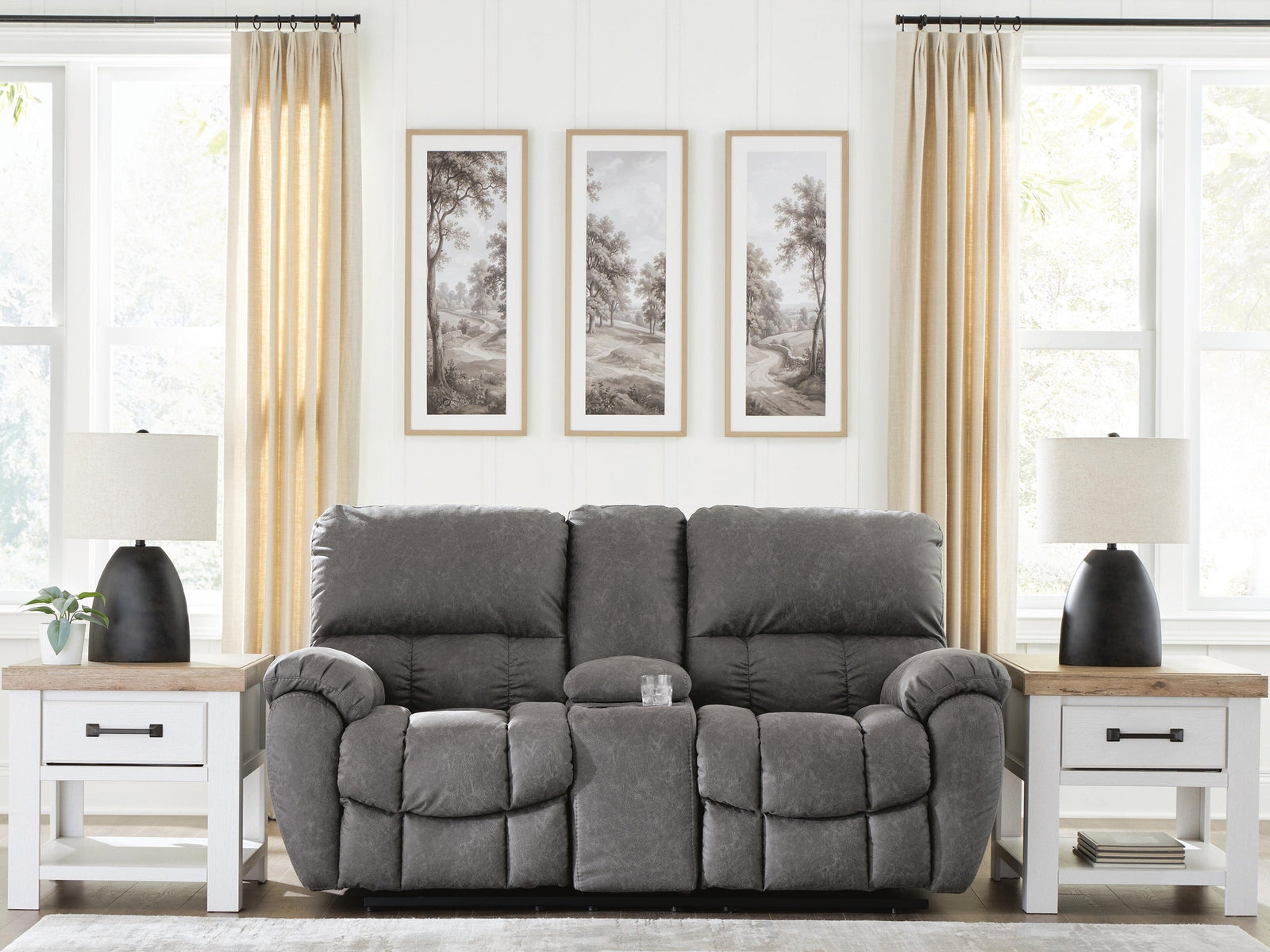 Bakerstein Power Reclining Loveseat with Console (PC12503-SI) - Image 2