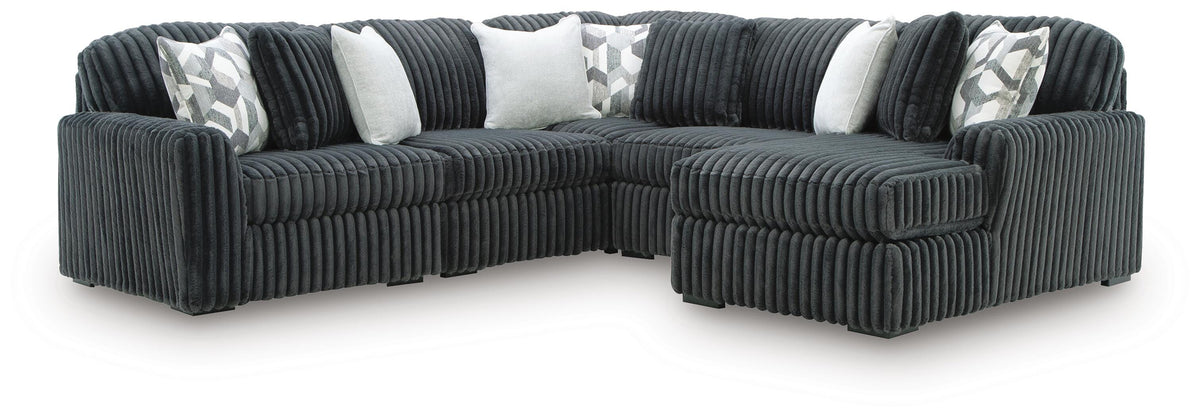 Midnight-Madness 5-Piece Sectional with Chaise (98105-SI)