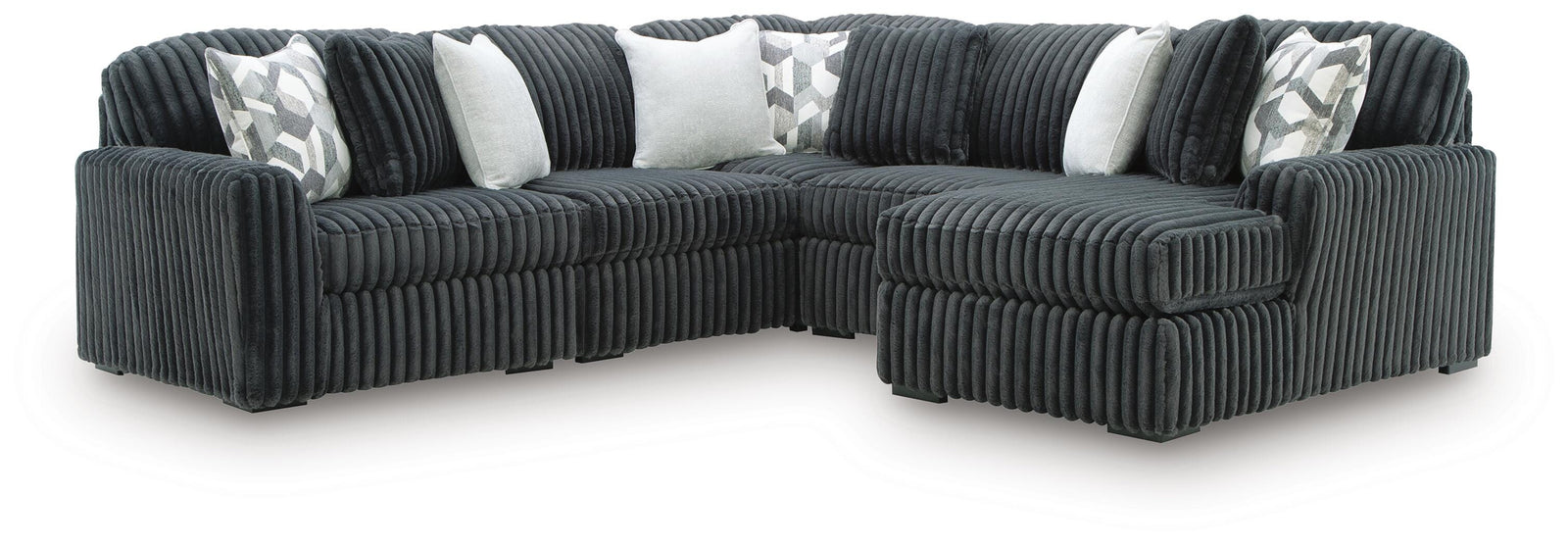 Midnight-Madness 5-Piece Sectional with Chaise (98105-SI)