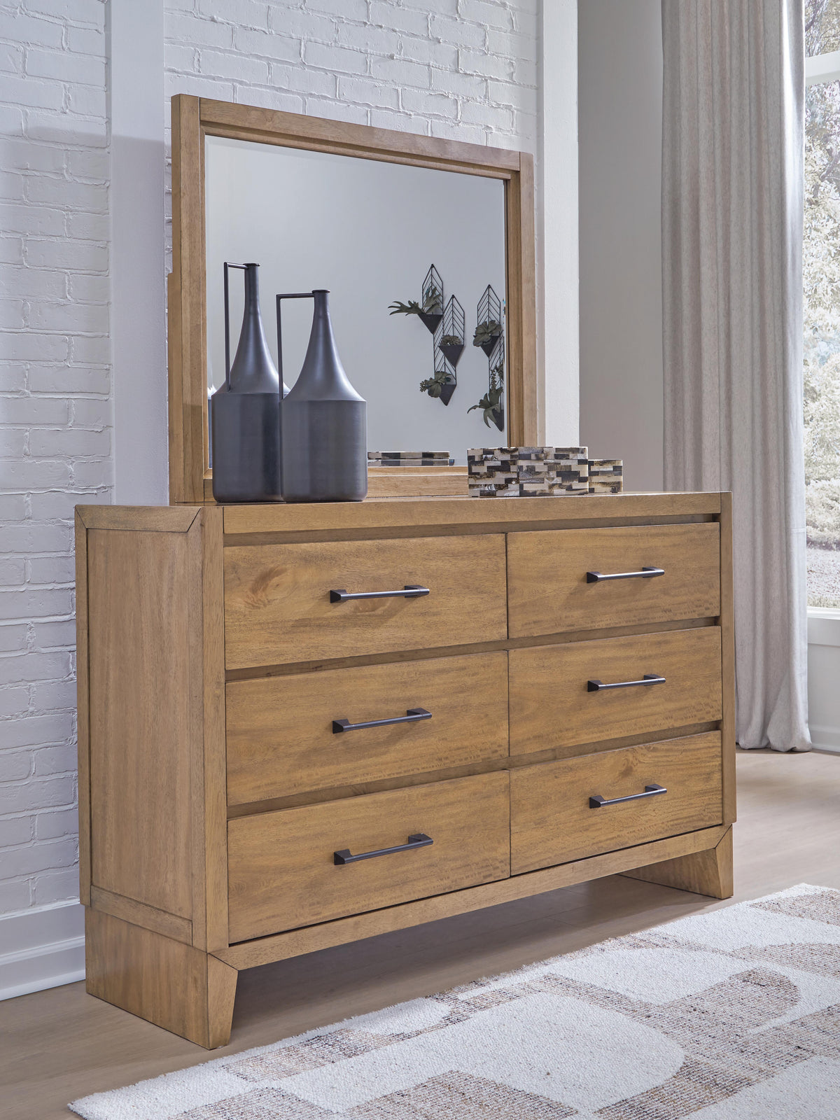 Sherbana Dresser and Mirror - Light Brown  (B833-SI) - Image 2