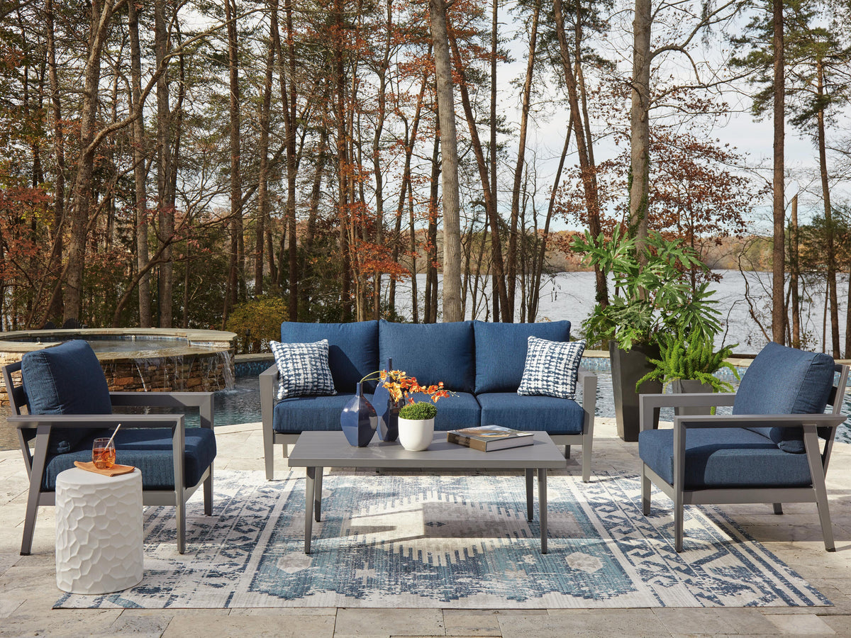 Gali Outdoor Sofa/Chairs/Table Set (Set of 4) (P275-SI) - Image 2