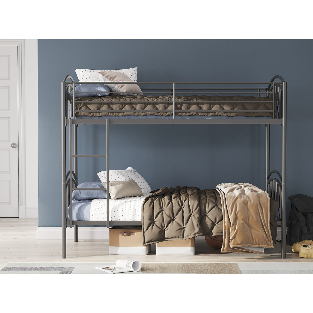 Lanceburg Twin over Twin Bunk Bed with Ladder (PCB400-SI) - Image 7