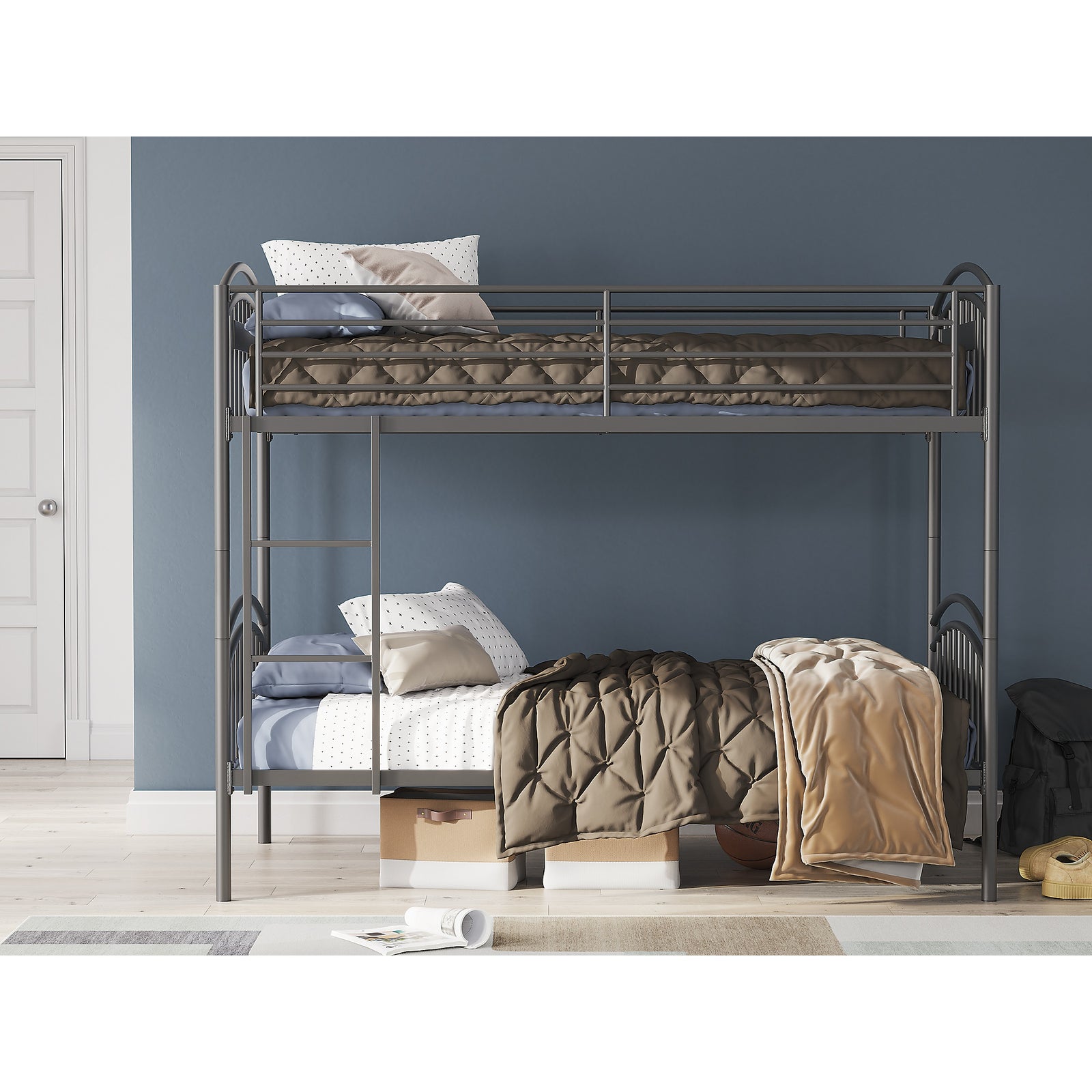 Lanceburg Twin over Twin Bunk Bed with Ladder (PCB400-SI) - Image 7