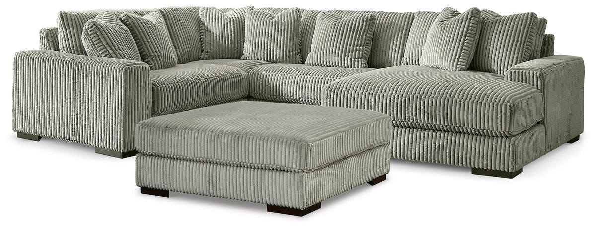 Lindyn 4-Piece Sectional with Chaise and Oversized Accent Ottoman (21105-SI)