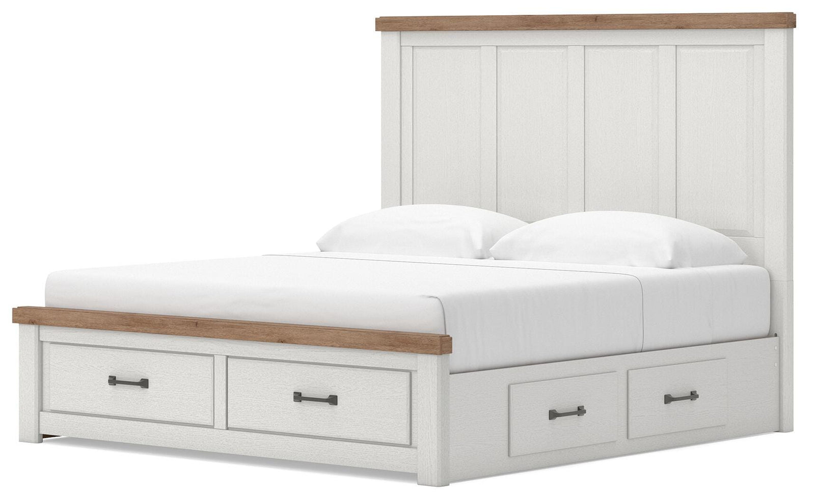Savonport Panel Storage Bed - White/Brown  (B4615-SI) - Image 6